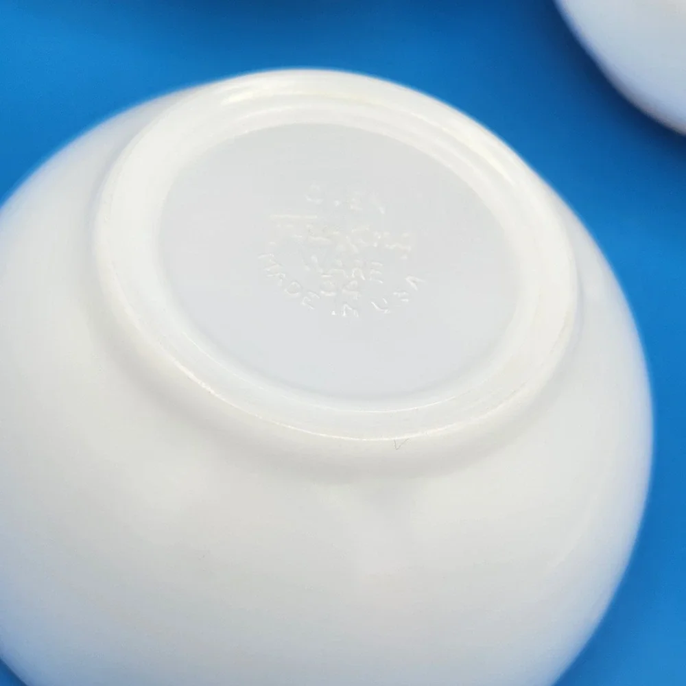 Vintage‎ Fire King Milk Glass Oven Ware Soup Cereal Bowls # 34
